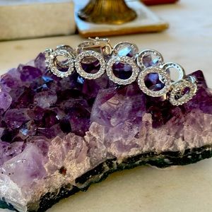 Silver and CZ bracelet.